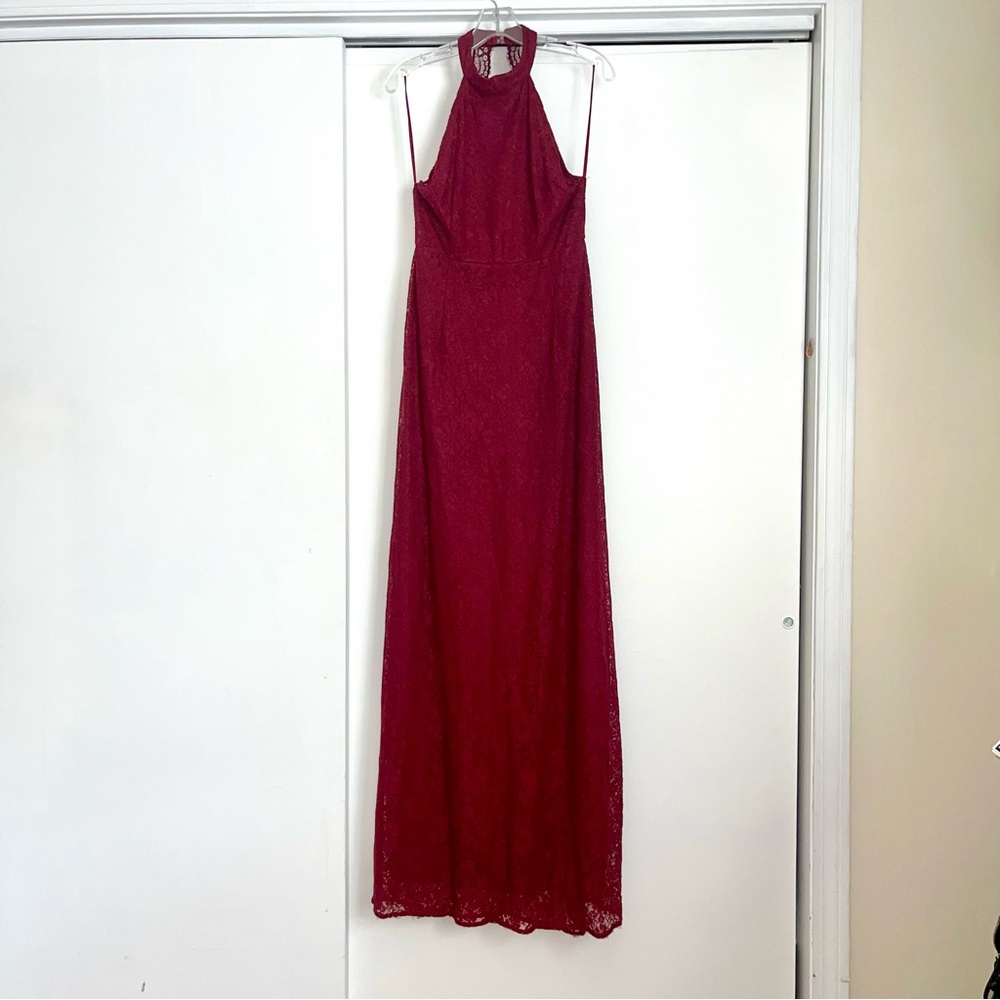 Maroon halter gown Size L